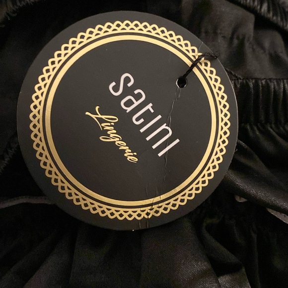 NWT Satini Black Ruffle Satin Sissy Pants Panties Large - Picture 3 of 3